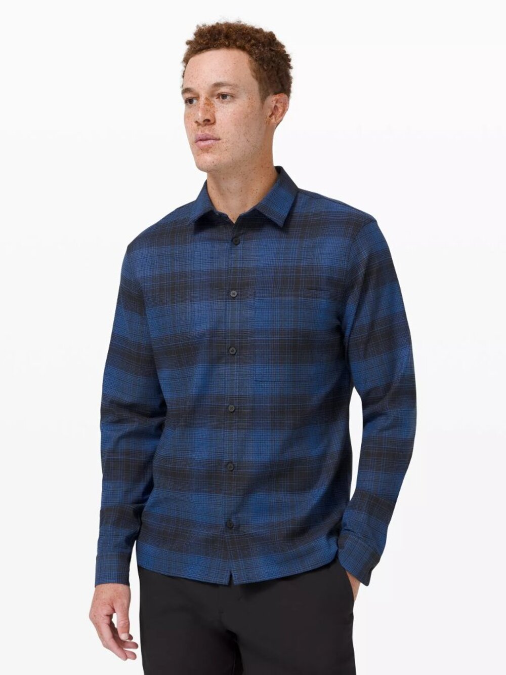 Lululemon Men's Masons Peak Flannel Shirt - Blue Plaid